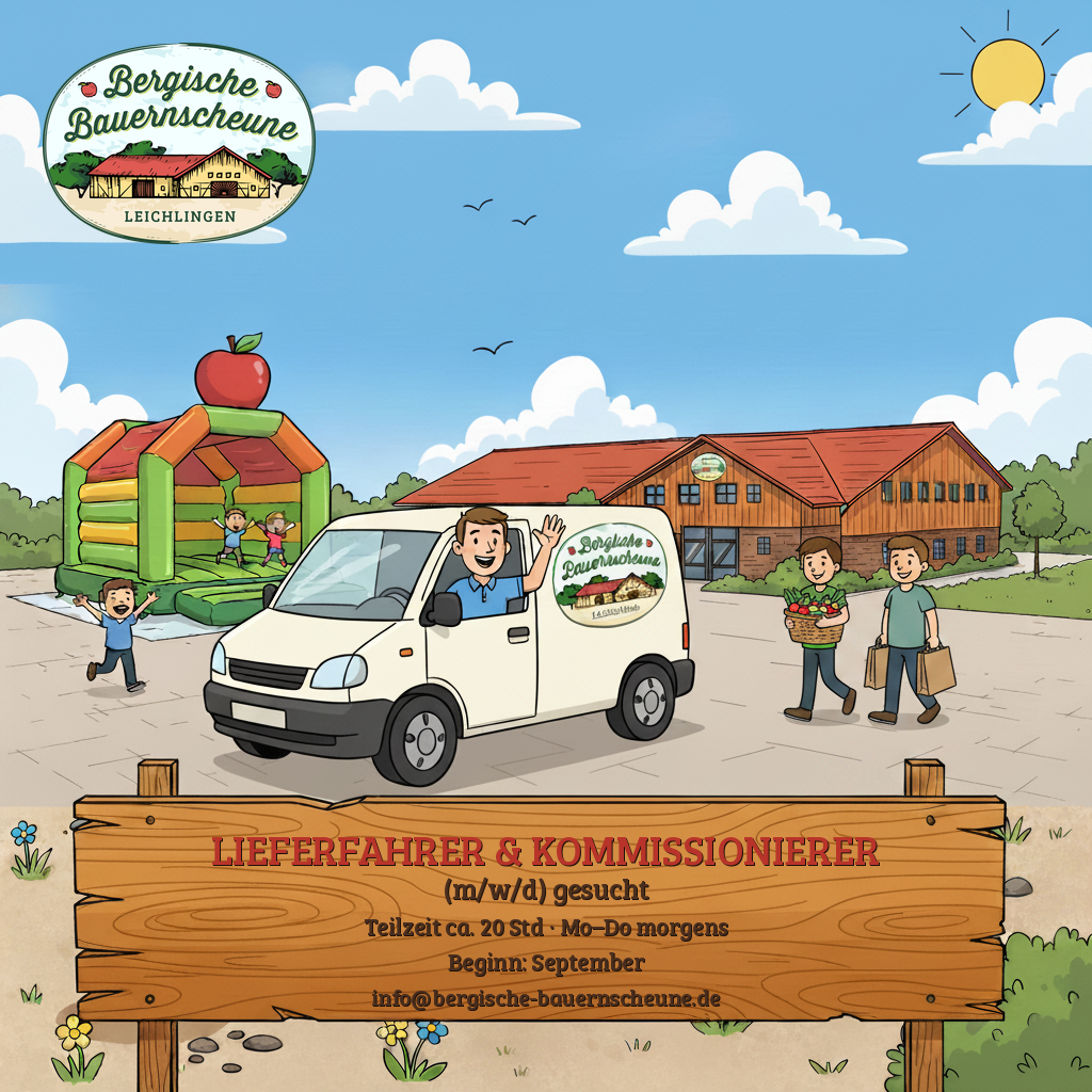 Lieferfahrer & Kommissionierer (m/w/d) gesucht – Bergische Bauernscheune