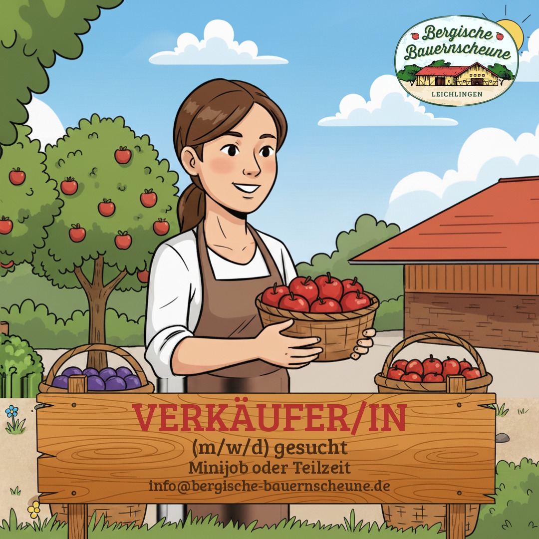 Verkäufer/in (m/w/d) für den Hofladen gesucht – Bergische Bauernscheune